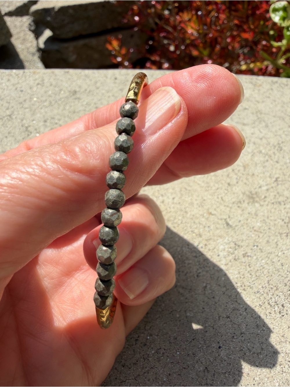 Gorjana Gold Cuff with Faceted Hematite Beads